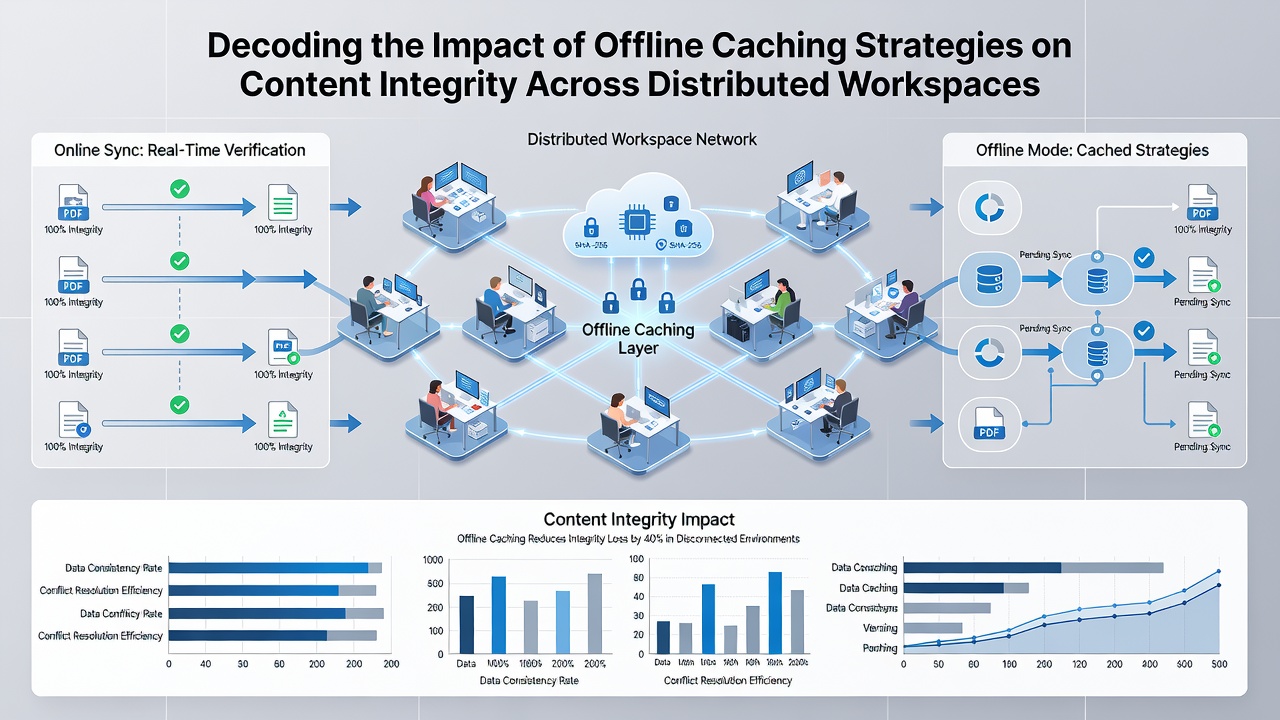 Flowchart illustrating conflict resolution steps during cache synchronization in multi-device workspaces